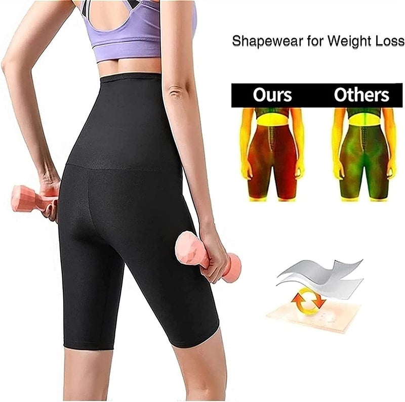 ويوبلز بنطال ساونا نسائي حراري لتنحيف الجسم والخصر، شورت عالي الخصر للساونا، بدلة ساونا رياضية، بنطال ضيق قابل للتعديل لتنحيف الخصر - Image 3